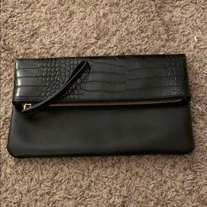 Black zip clutch